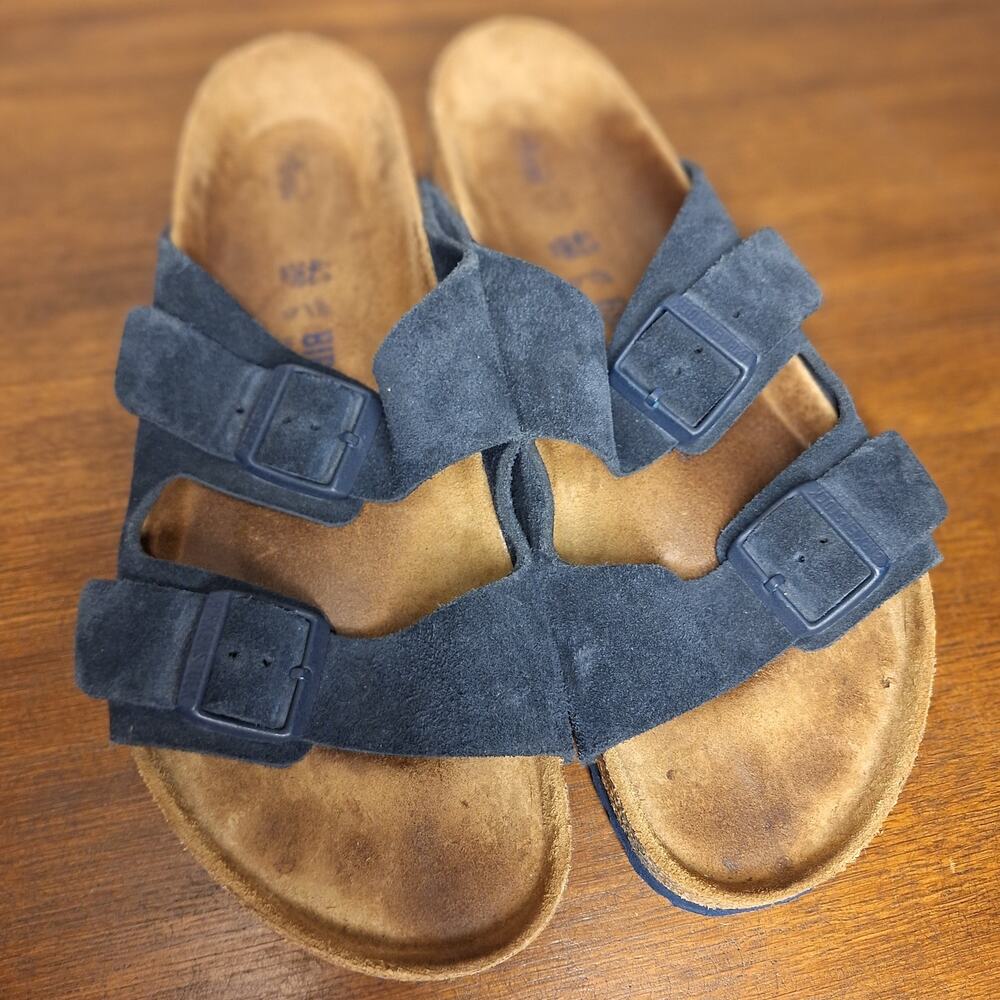 Birkenstock Arizona double strap buckle suede sandals EU 43 mens 10/10.5 slides - Picture 4 of 7